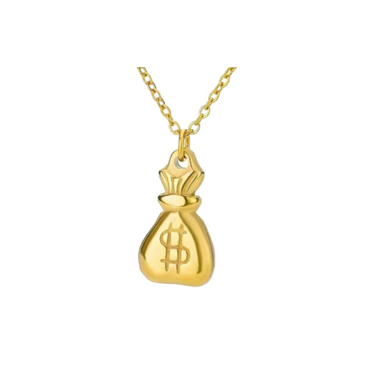 Solid money bag necklace