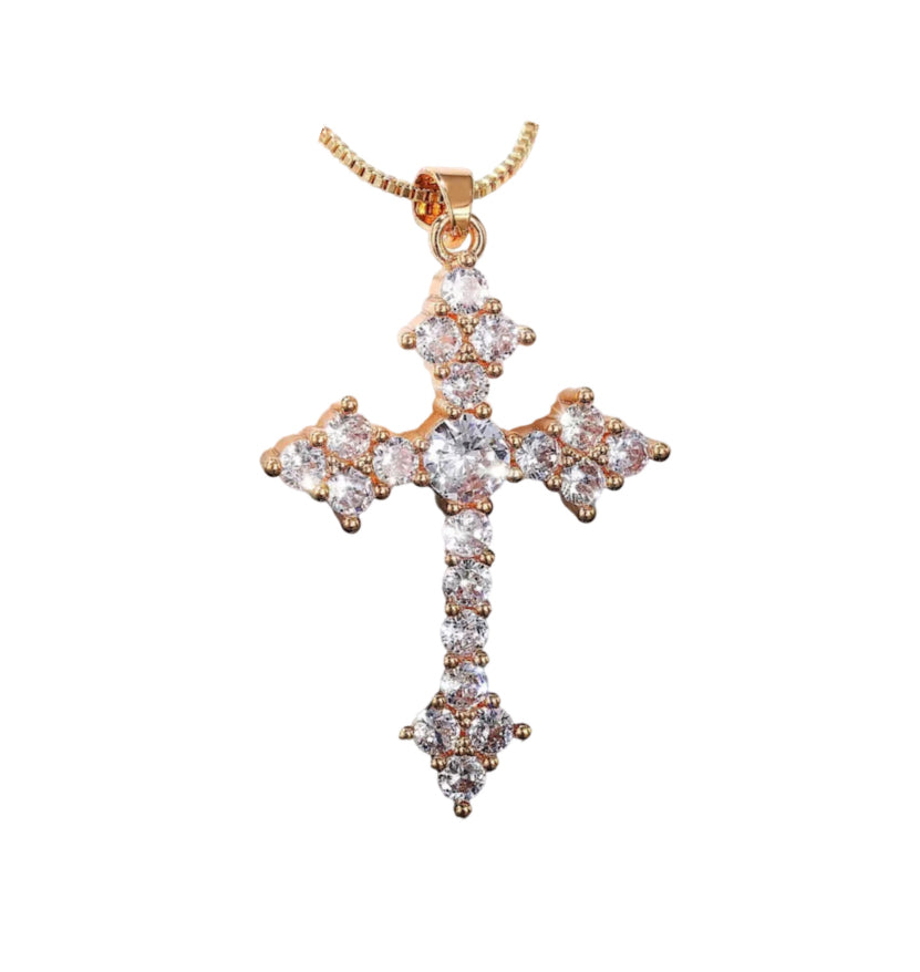 Diamond cross necklace