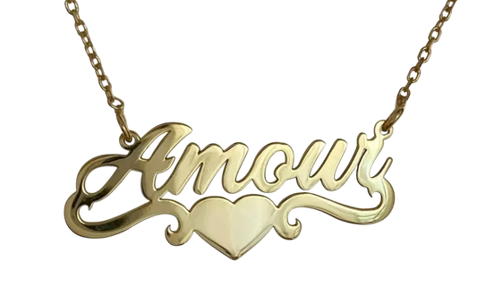 Swirl heart nameplate